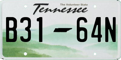 TN license plate B3164N