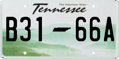 TN license plate B3166A