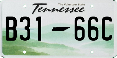 TN license plate B3166C