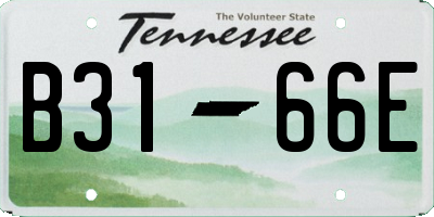 TN license plate B3166E