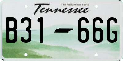 TN license plate B3166G