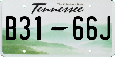 TN license plate B3166J