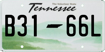 TN license plate B3166L