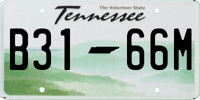 TN license plate B3166M