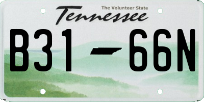 TN license plate B3166N