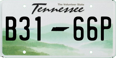 TN license plate B3166P