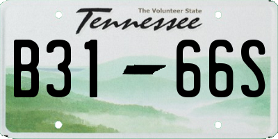 TN license plate B3166S