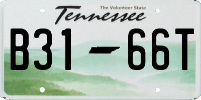 TN license plate B3166T