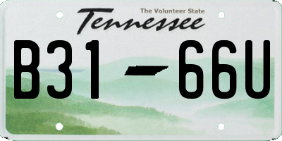 TN license plate B3166U