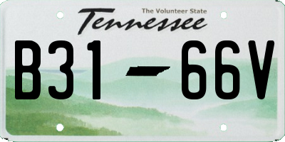 TN license plate B3166V