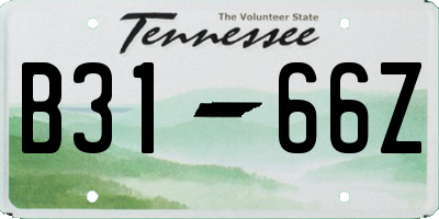 TN license plate B3166Z