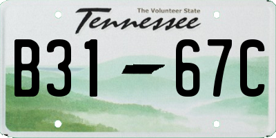 TN license plate B3167C