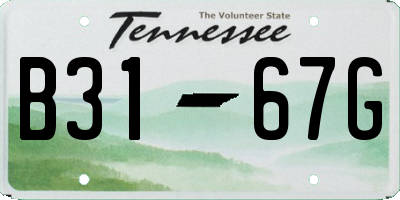 TN license plate B3167G
