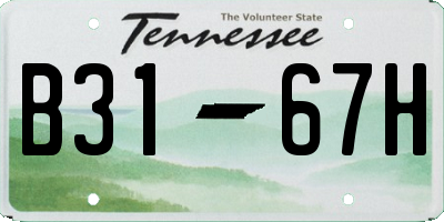 TN license plate B3167H