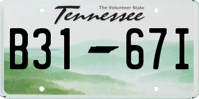 TN license plate B3167I