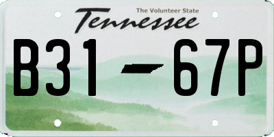 TN license plate B3167P