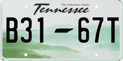 TN license plate B3167T