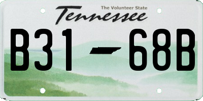 TN license plate B3168B