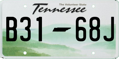 TN license plate B3168J