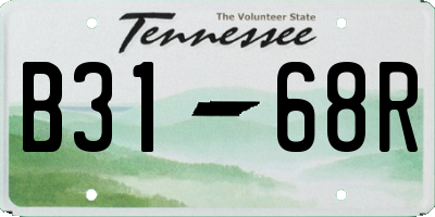 TN license plate B3168R