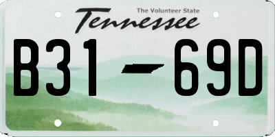 TN license plate B3169D