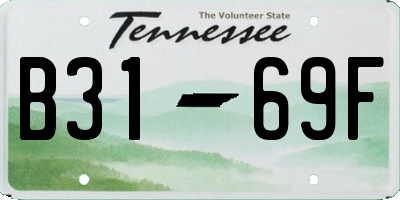 TN license plate B3169F