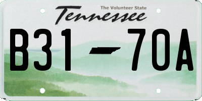 TN license plate B3170A