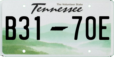 TN license plate B3170E