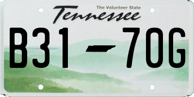 TN license plate B3170G