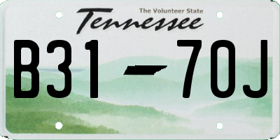 TN license plate B3170J