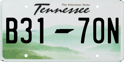 TN license plate B3170N