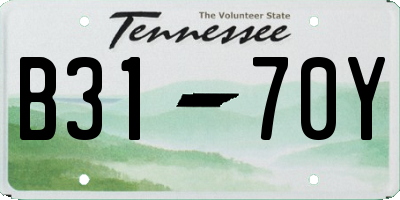 TN license plate B3170Y