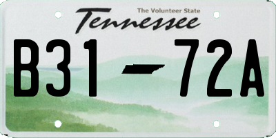 TN license plate B3172A