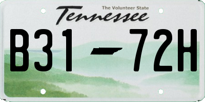 TN license plate B3172H