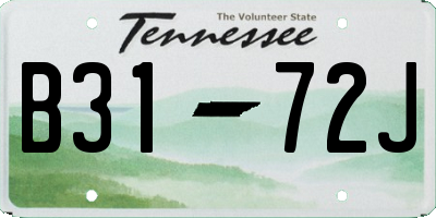 TN license plate B3172J