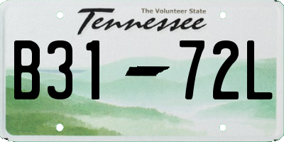 TN license plate B3172L