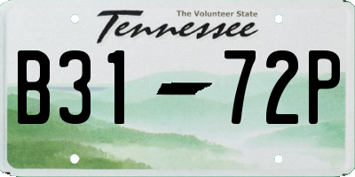 TN license plate B3172P