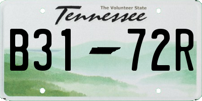 TN license plate B3172R