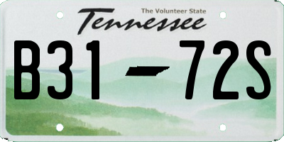 TN license plate B3172S