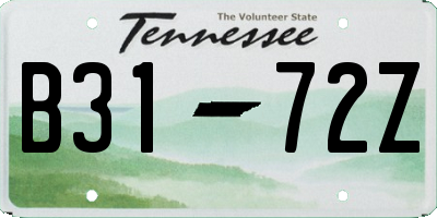 TN license plate B3172Z