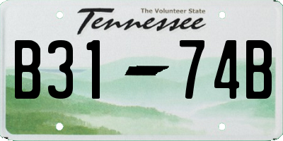 TN license plate B3174B
