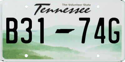 TN license plate B3174G