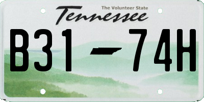 TN license plate B3174H