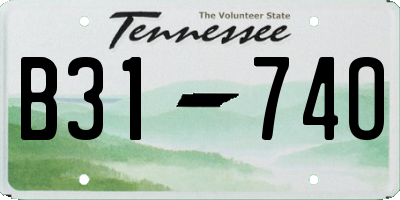 TN license plate B3174O