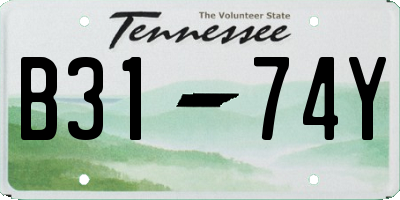 TN license plate B3174Y