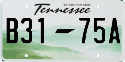 TN license plate B3175A