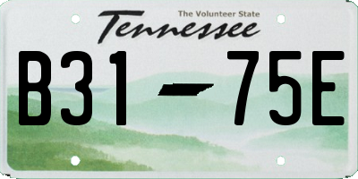 TN license plate B3175E