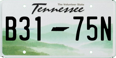 TN license plate B3175N