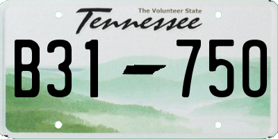 TN license plate B3175O