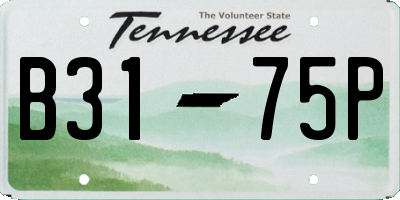 TN license plate B3175P